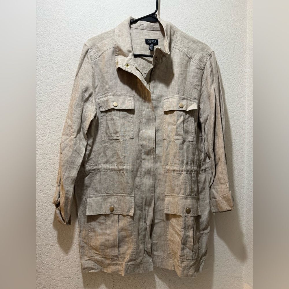 Jones New York LINEN Size M utility jacket women’s M